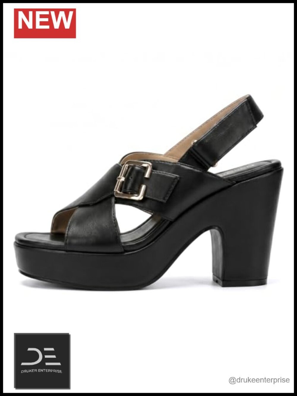 4" Chunky Platform Heels Women Slingback Block Heeled Sandals Platform Party